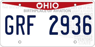 OH license plate GRF2936