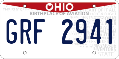 OH license plate GRF2941