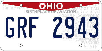 OH license plate GRF2943