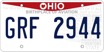OH license plate GRF2944