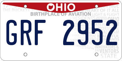 OH license plate GRF2952