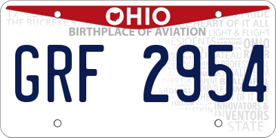 OH license plate GRF2954