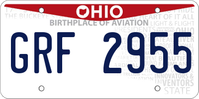 OH license plate GRF2955