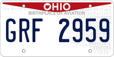 OH license plate GRF2959