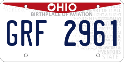 OH license plate GRF2961