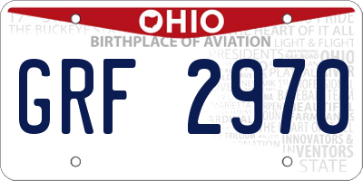 OH license plate GRF2970