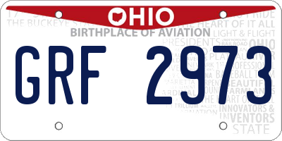 OH license plate GRF2973