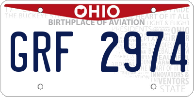 OH license plate GRF2974