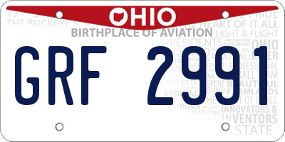OH license plate GRF2991