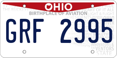 OH license plate GRF2995