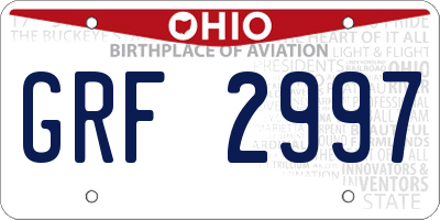 OH license plate GRF2997