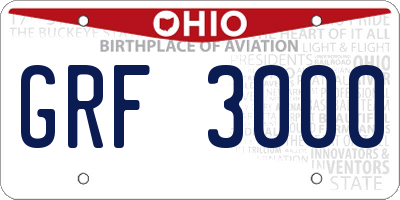 OH license plate GRF3000