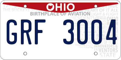 OH license plate GRF3004