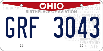 OH license plate GRF3043