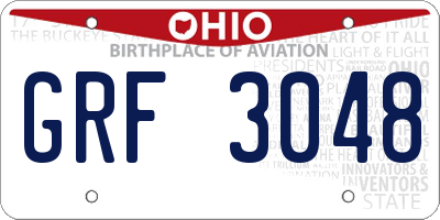 OH license plate GRF3048