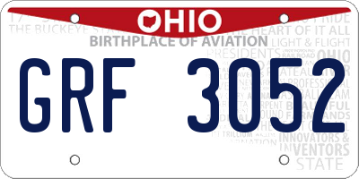 OH license plate GRF3052