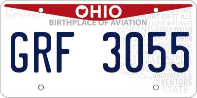 OH license plate GRF3055