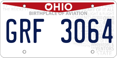 OH license plate GRF3064