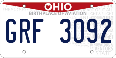 OH license plate GRF3092