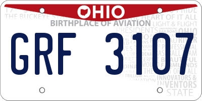 OH license plate GRF3107