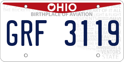 OH license plate GRF3119