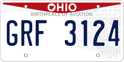 OH license plate GRF3124