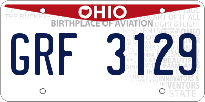 OH license plate GRF3129
