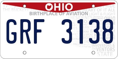 OH license plate GRF3138