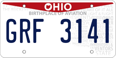 OH license plate GRF3141