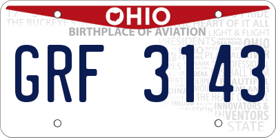 OH license plate GRF3143