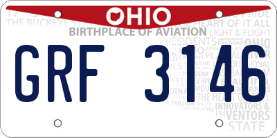 OH license plate GRF3146