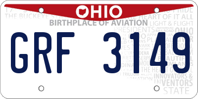 OH license plate GRF3149