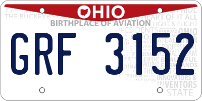 OH license plate GRF3152