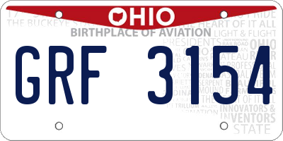 OH license plate GRF3154