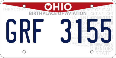 OH license plate GRF3155