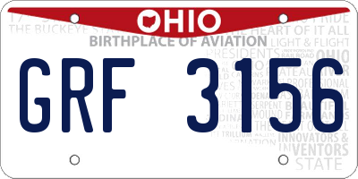 OH license plate GRF3156