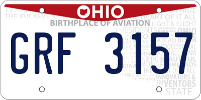 OH license plate GRF3157