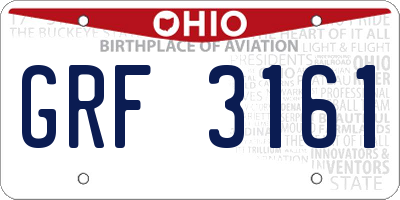 OH license plate GRF3161