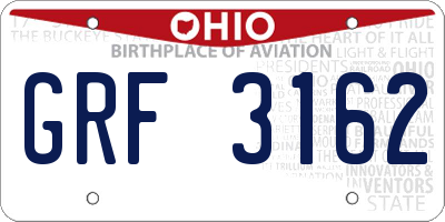 OH license plate GRF3162