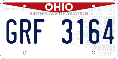 OH license plate GRF3164