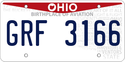 OH license plate GRF3166