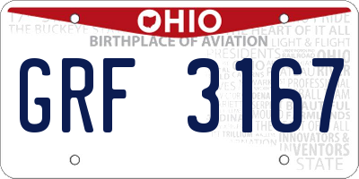 OH license plate GRF3167