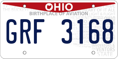 OH license plate GRF3168