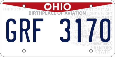 OH license plate GRF3170