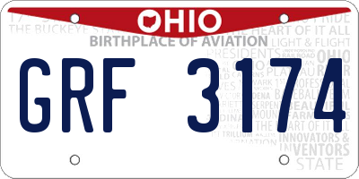 OH license plate GRF3174