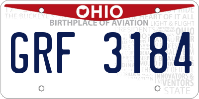 OH license plate GRF3184