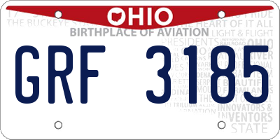 OH license plate GRF3185