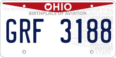 OH license plate GRF3188