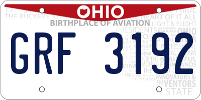 OH license plate GRF3192