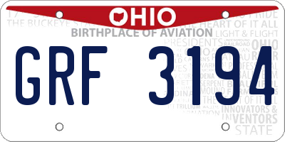 OH license plate GRF3194